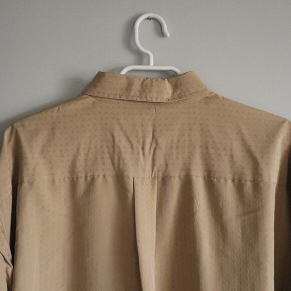 Penmans Men's Tan Large Collared Button Down Pocket Long Sleeve Dress Shirt - Picture 6 of 11